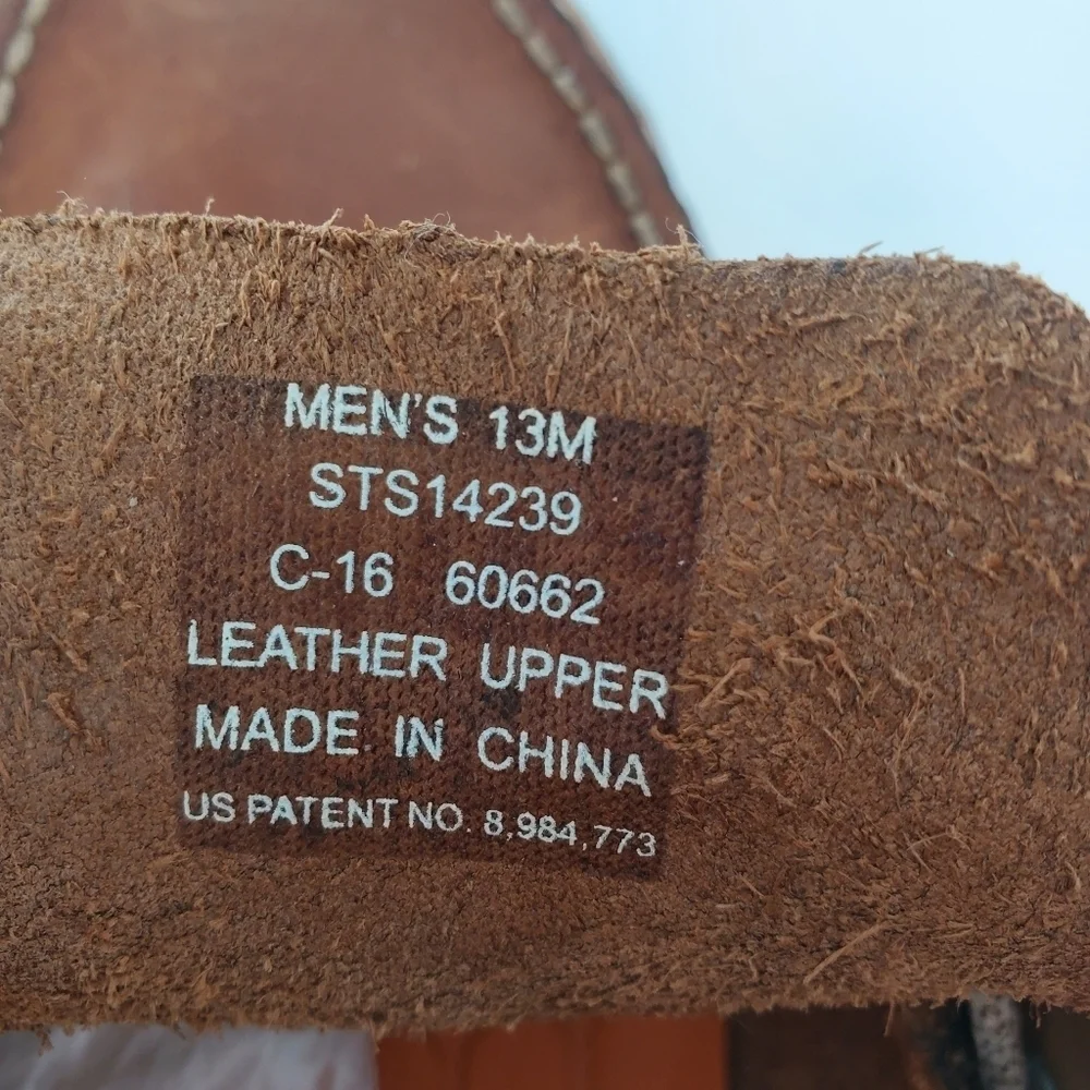 Sperry tan leather slip on driver boat shoe men's size 13
